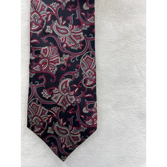 Oscar de la Renta Neckwear Couture Collection Abstract Floral Paisley Silk Tie - Picture 2 of 3